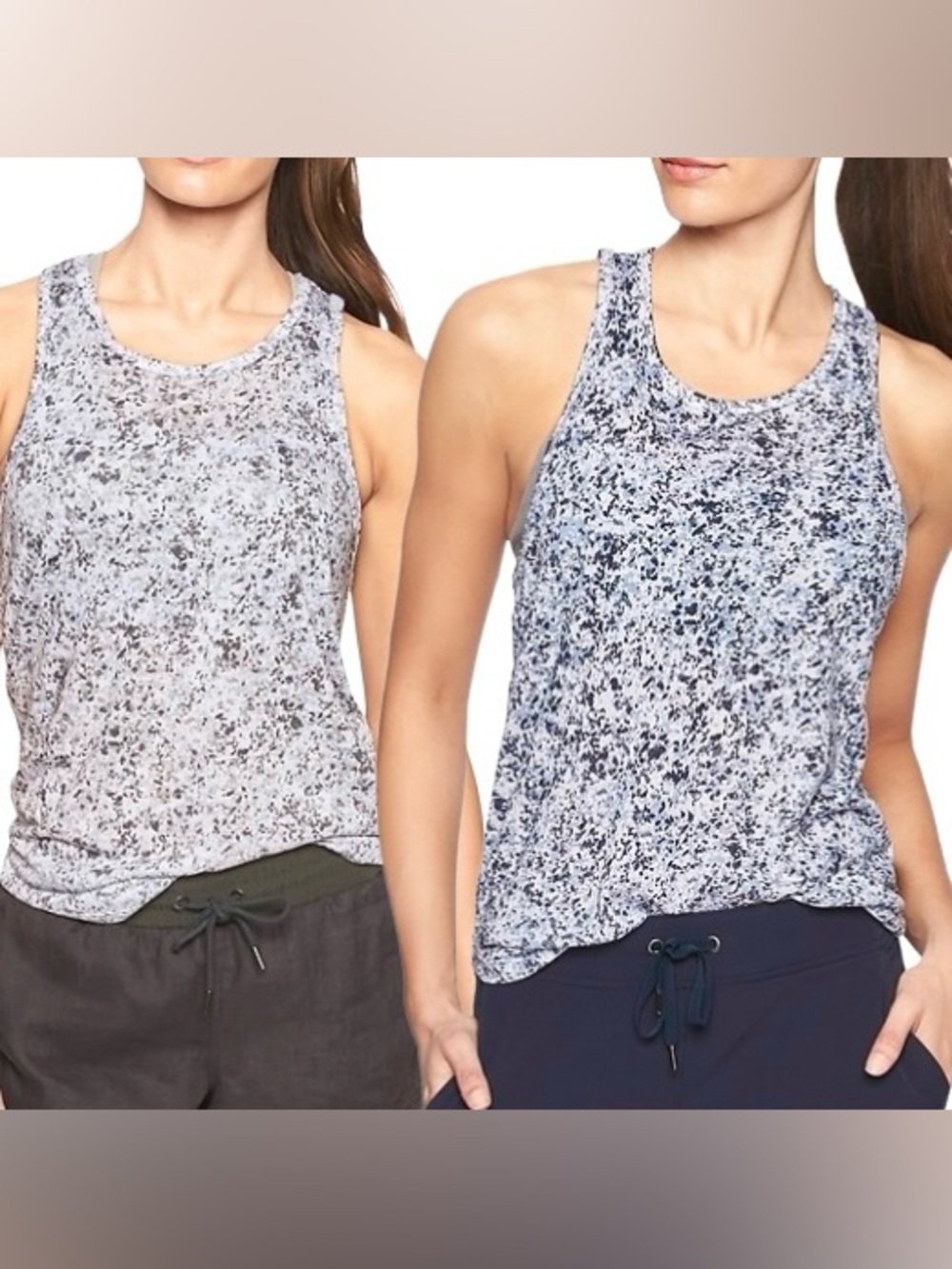 Athleta Breezy Printed Cutout Tank Bundle of 2 XS